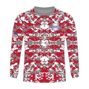 CA Long Sleeve Shirt Gray Red Camo