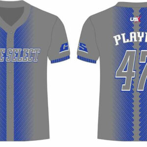 CS Baseball Jersey Button Down Gray Blue