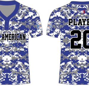 CA Two Buttons Jersey Gray Royal Blue Camo