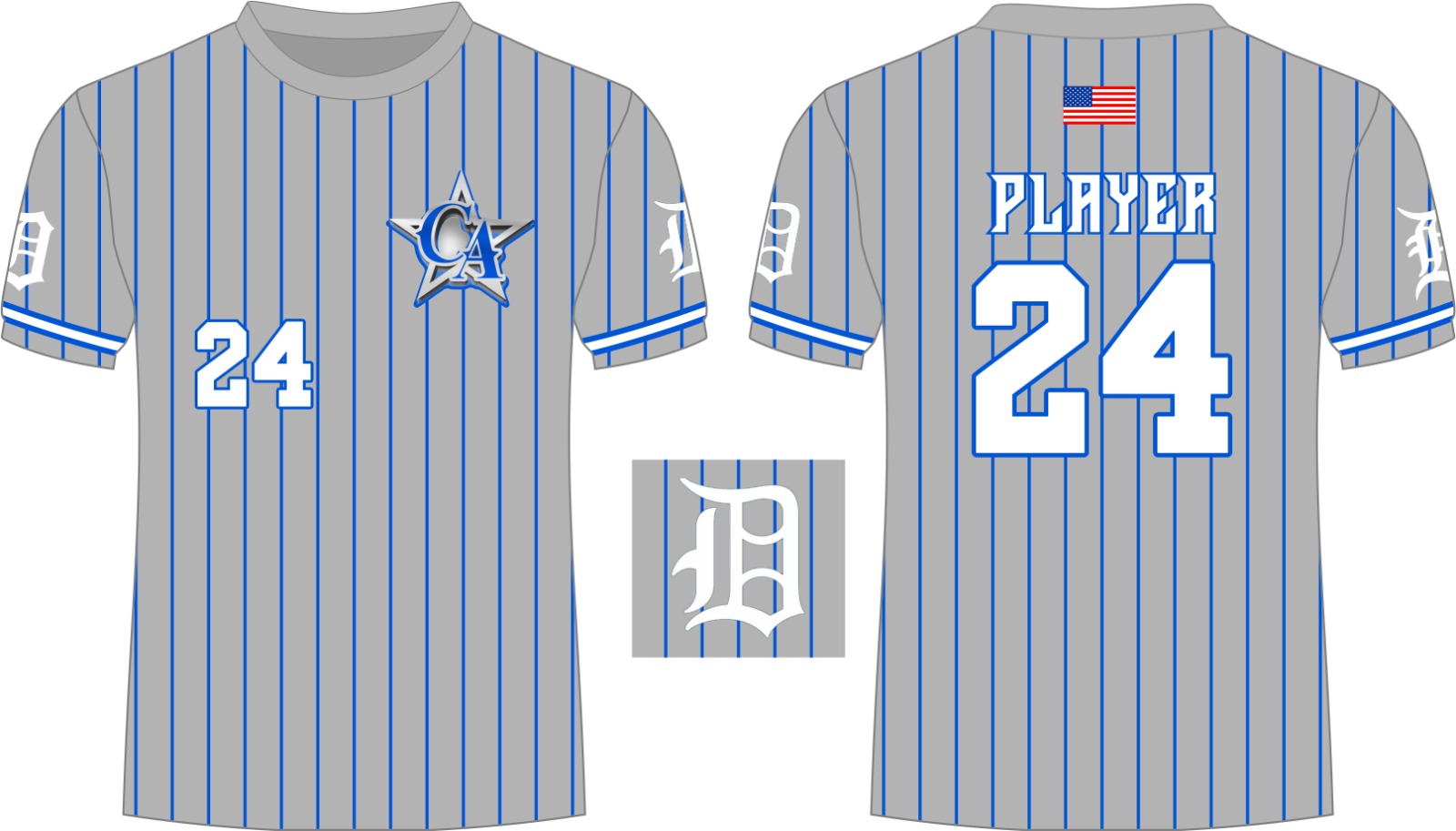 CA Dri Fit Shirt Grey Tigers