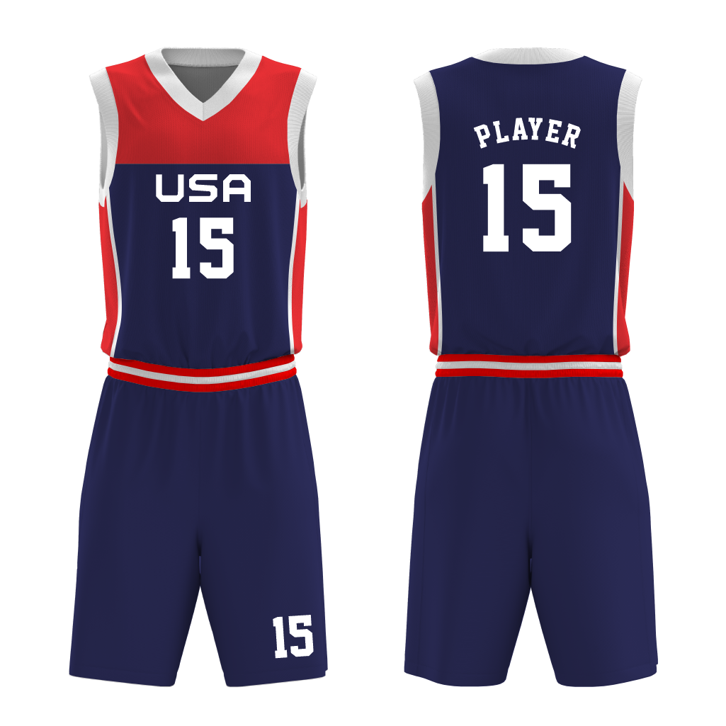 Basketball Navy Red Uniform