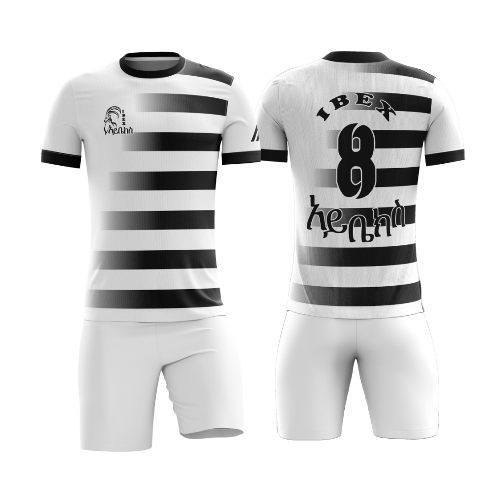 Soccer White Black Uniform