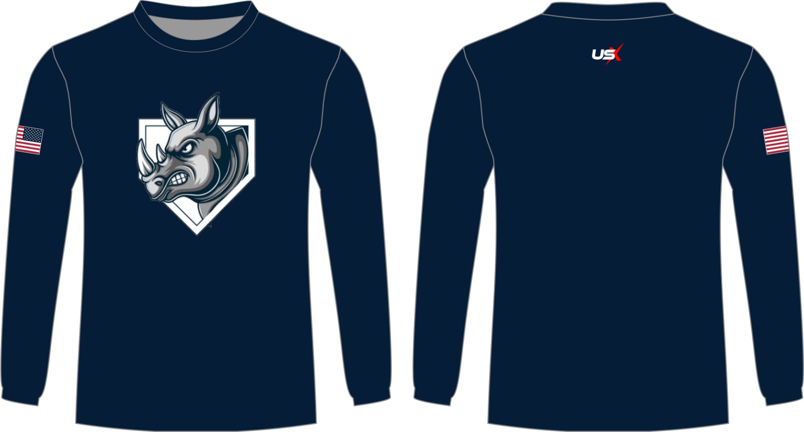 Rhinos Long Sleeve Shirt Navy