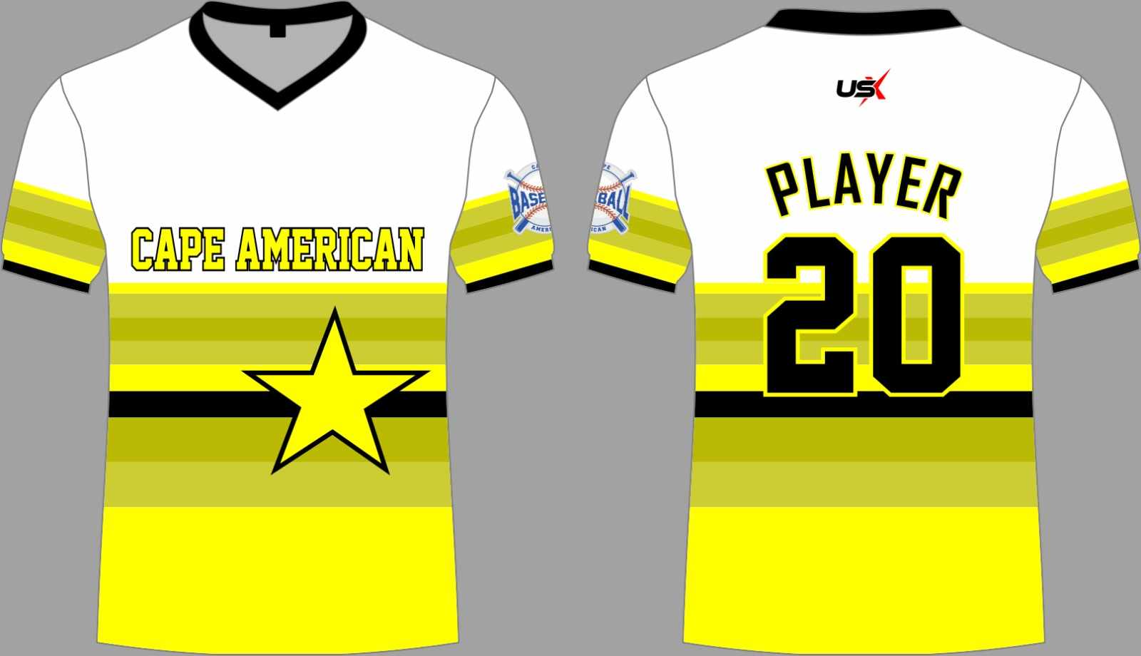 CA Crew Neck Dri Fit Shirt Yellow Black