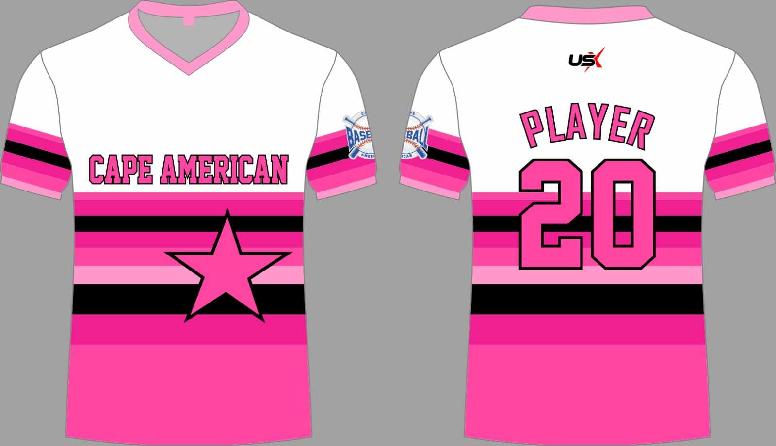 CA Crew Neck Dri Fit Shirt Pink Black