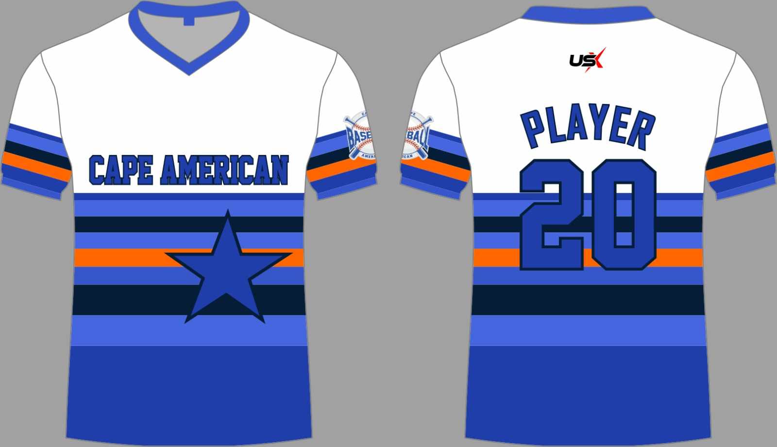 CA Crew Neck Dri Fit Shirt Blue Orange