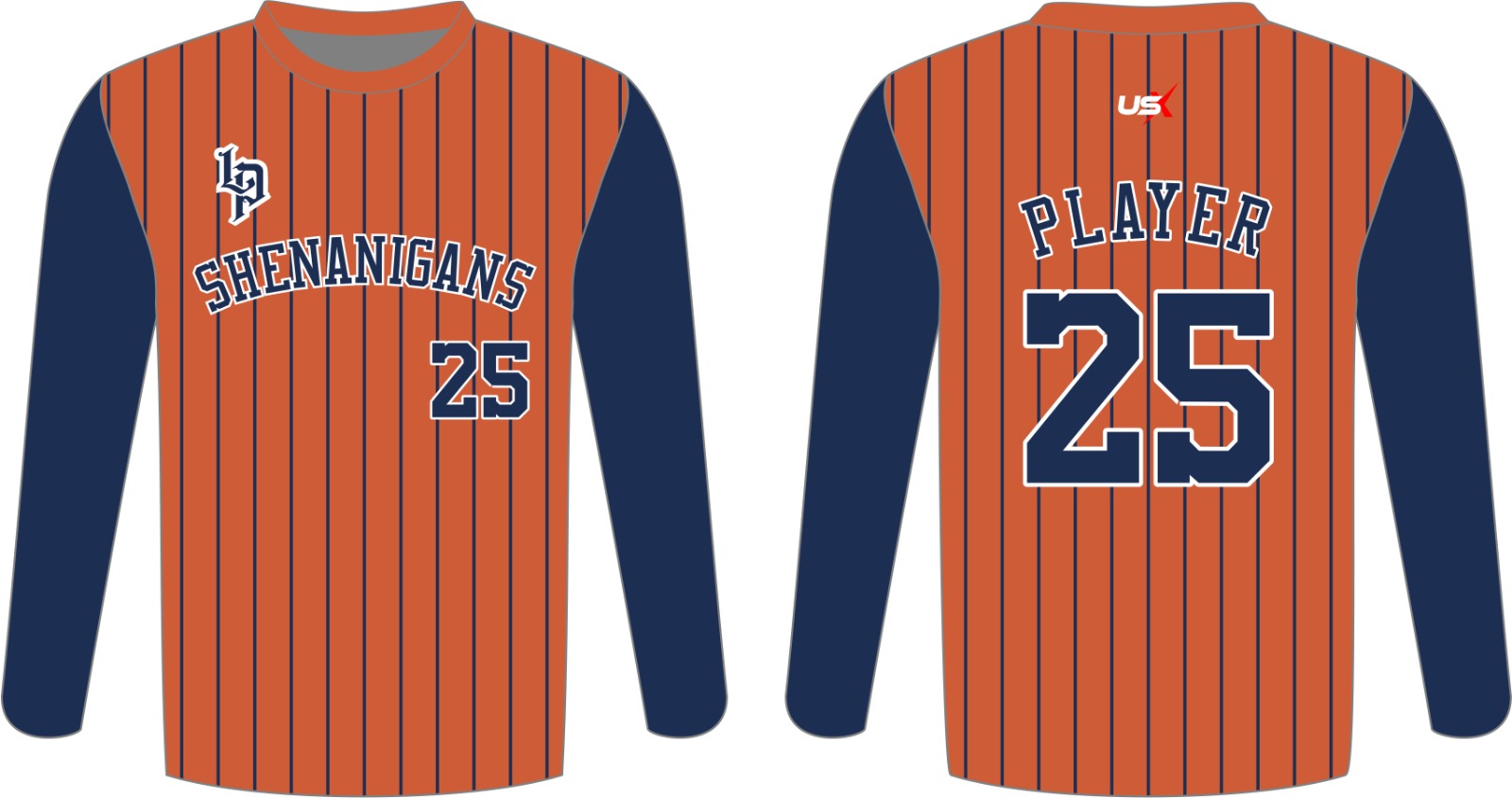 Shenanigans Long Sleeve Shirt Orange Stripe