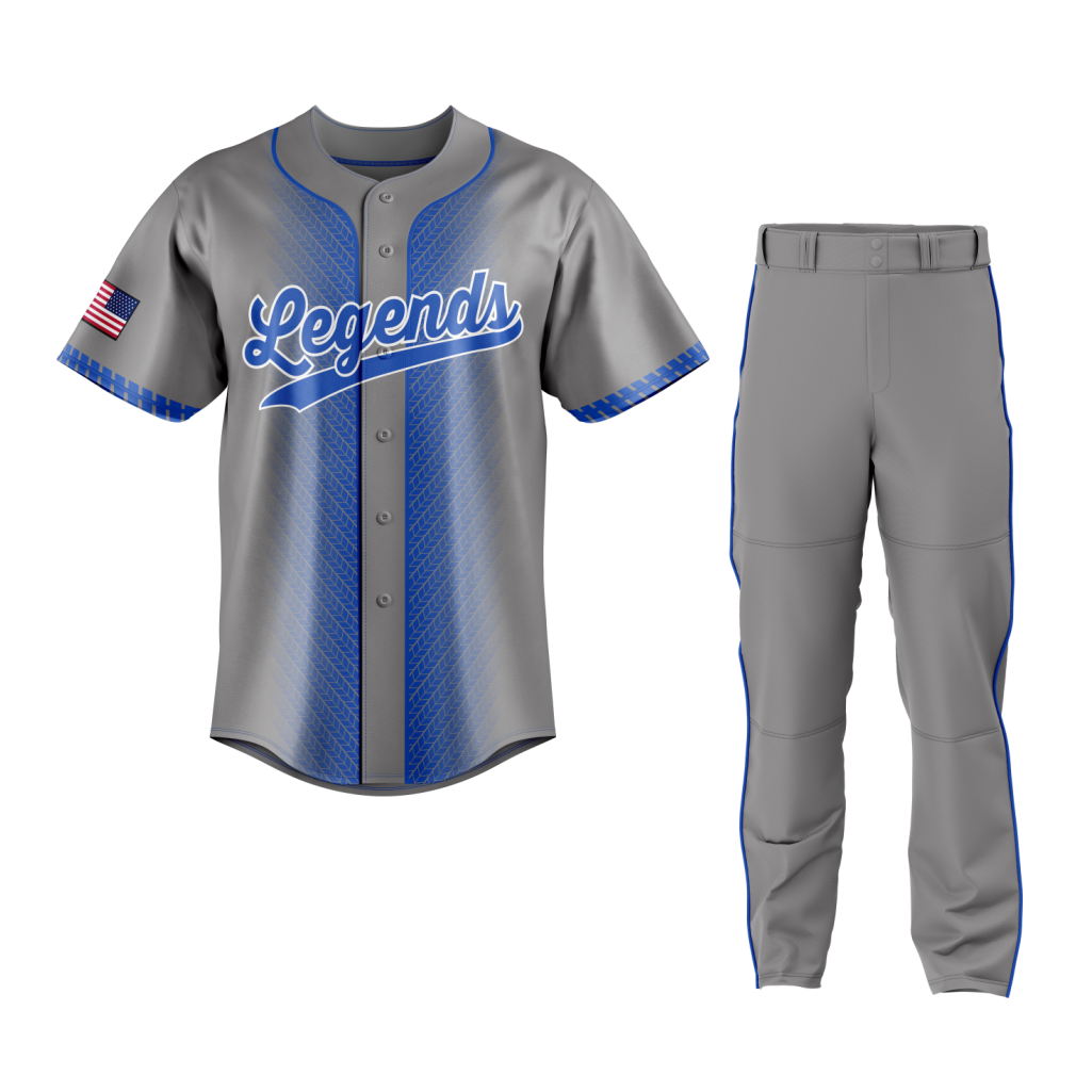 Baseball Grey Blue Uniform