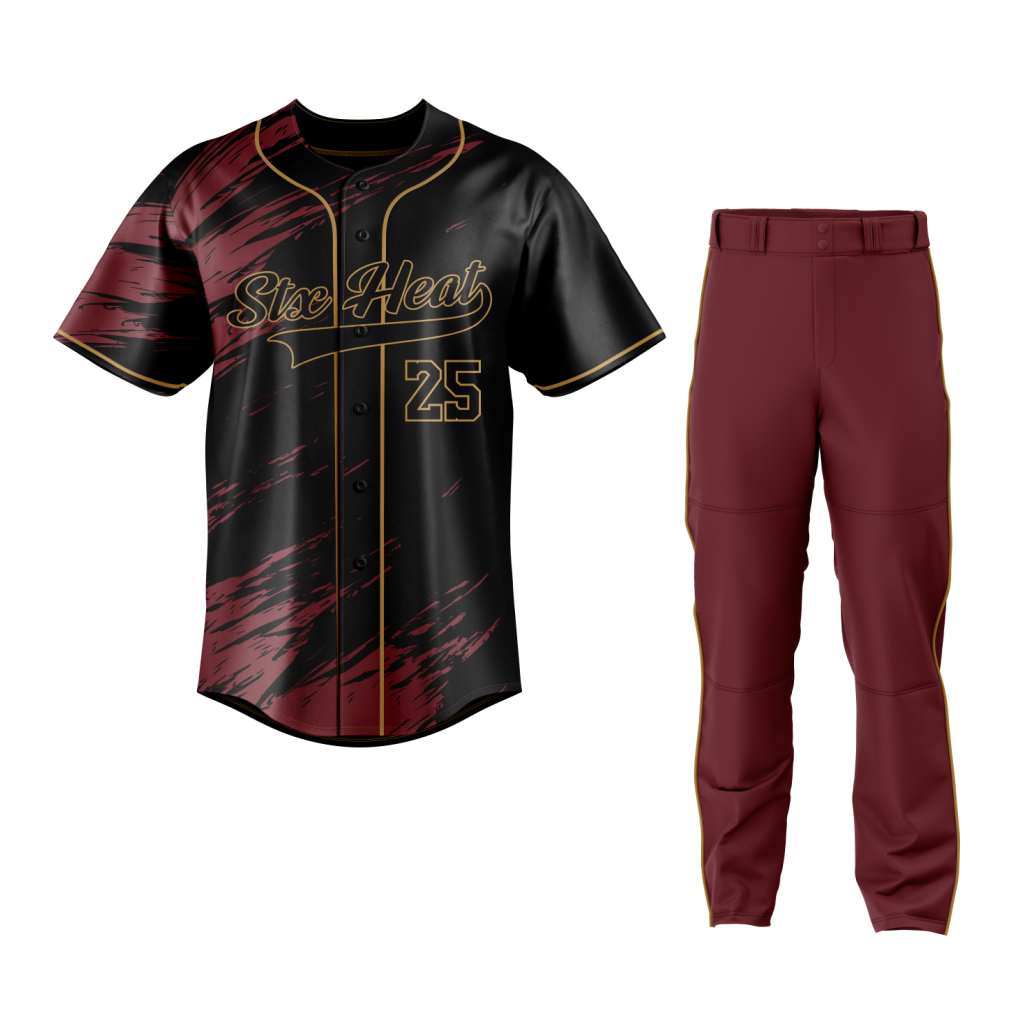 Baseball Black Maroon Uniform