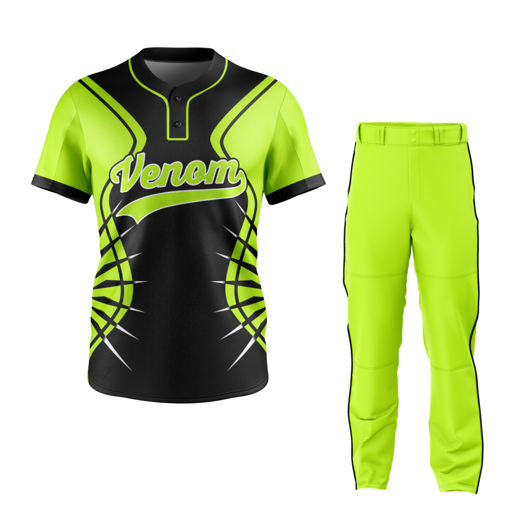 Baseball Lime Green Black Uniform