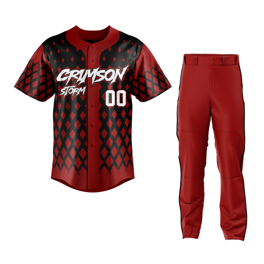 Baseball Maroon Black Uniform