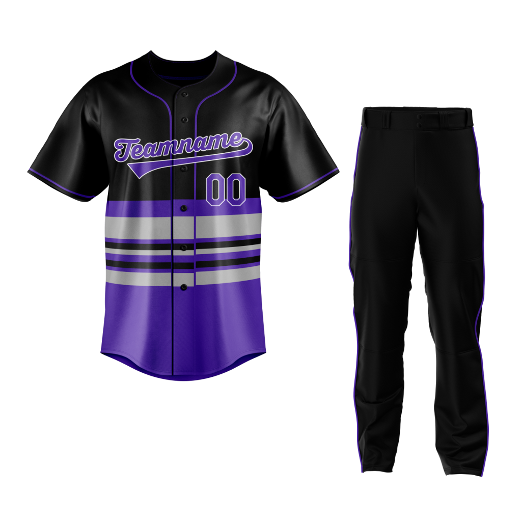 Baseball Black Purple Uniform