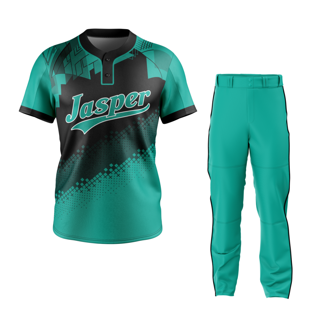 Baseball Teal Black Uniform