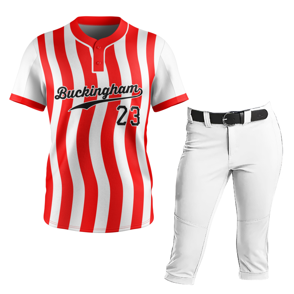 Softball Uniform Red Stripe