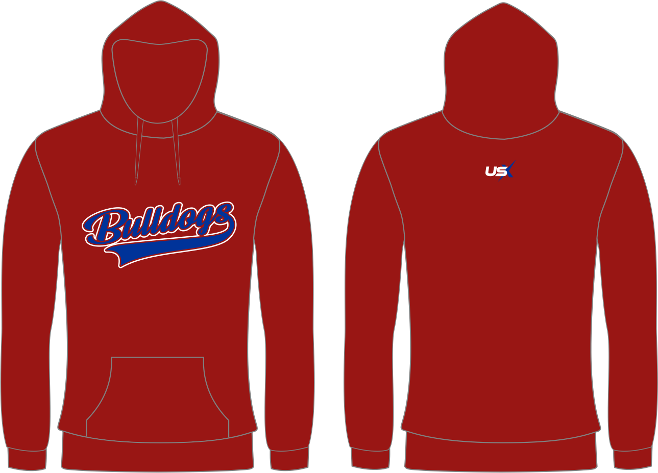 Bulldogs Hoodie Red