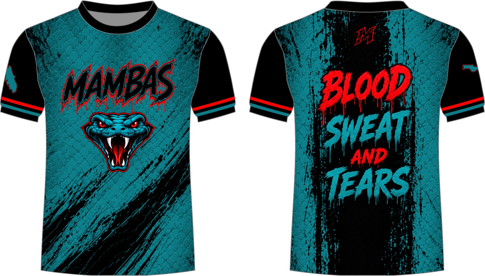 Mambas Dri fit Shirt Teal Black