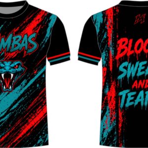 Mambas Dri fit Shirt Red Teal black