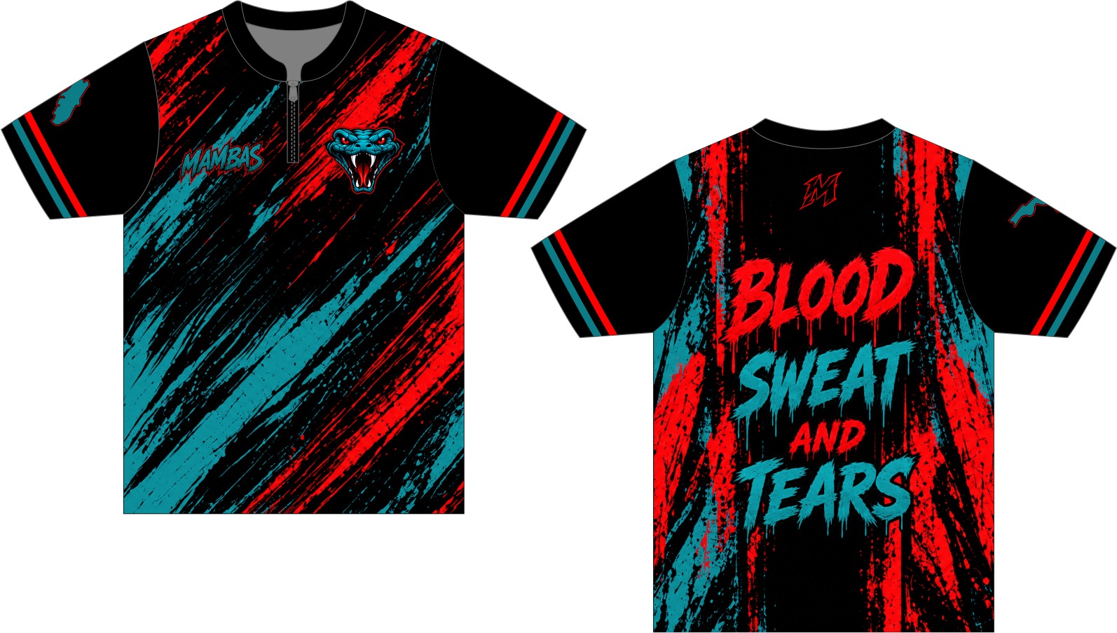 Mambas Cage Jacket Red Teal Black